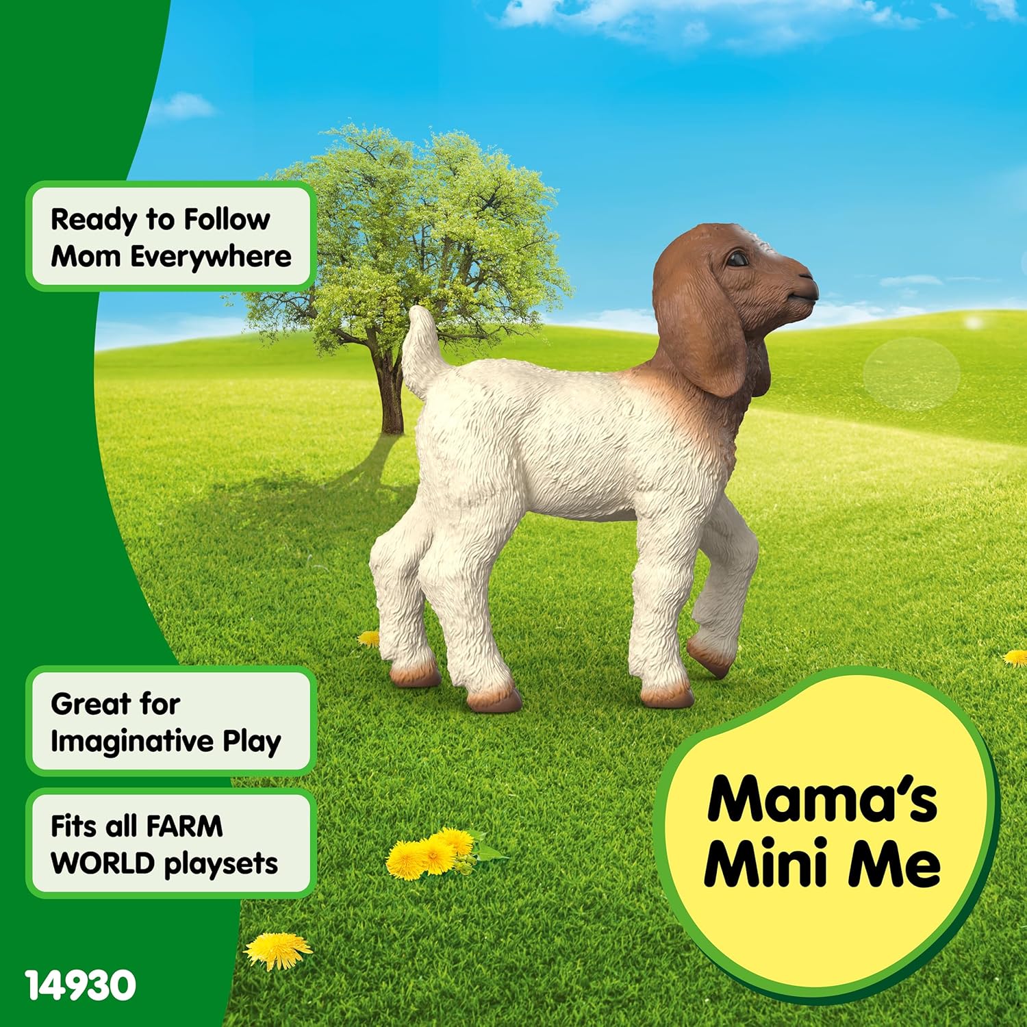 schleich Farm World | Boer geitenlam 14930 | boerderij speelfiguur van schleich | natuurgetrouwe dierenfiguur | cadeau voor meisjes en jongens | boerderijspeelgoed vanaf 3 jaar | 4 x 1 x 5 cm