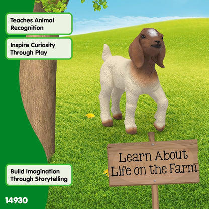 schleich Farm World | Boer geitenlam 14930 | boerderij speelfiguur van schleich | natuurgetrouwe dierenfiguur | cadeau voor meisjes en jongens | boerderijspeelgoed vanaf 3 jaar | 4 x 1 x 5 cm