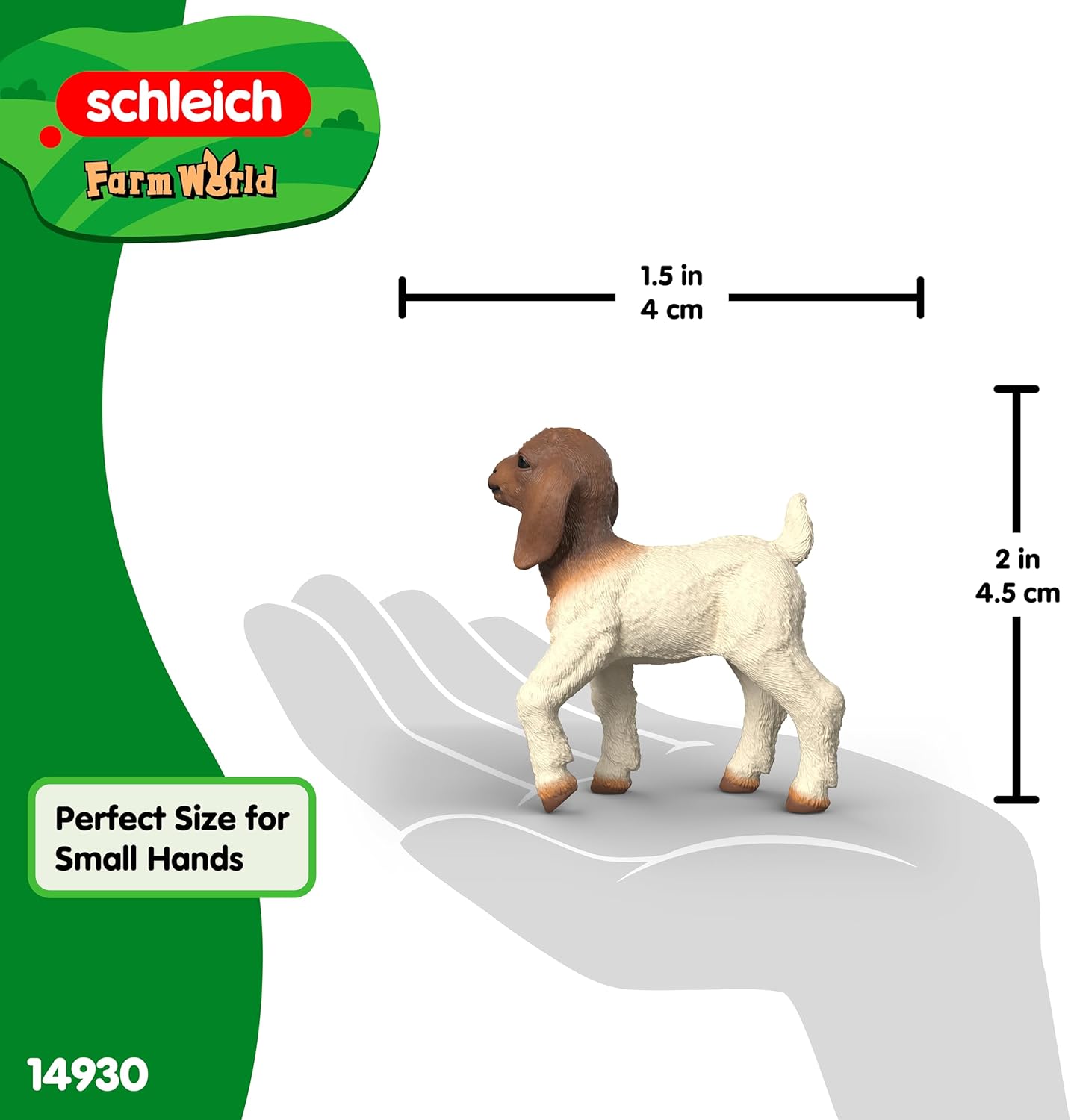 schleich Farm World | Boer geitenlam 14930 | boerderij speelfiguur van schleich | natuurgetrouwe dierenfiguur | cadeau voor meisjes en jongens | boerderijspeelgoed vanaf 3 jaar | 4 x 1 x 5 cm
