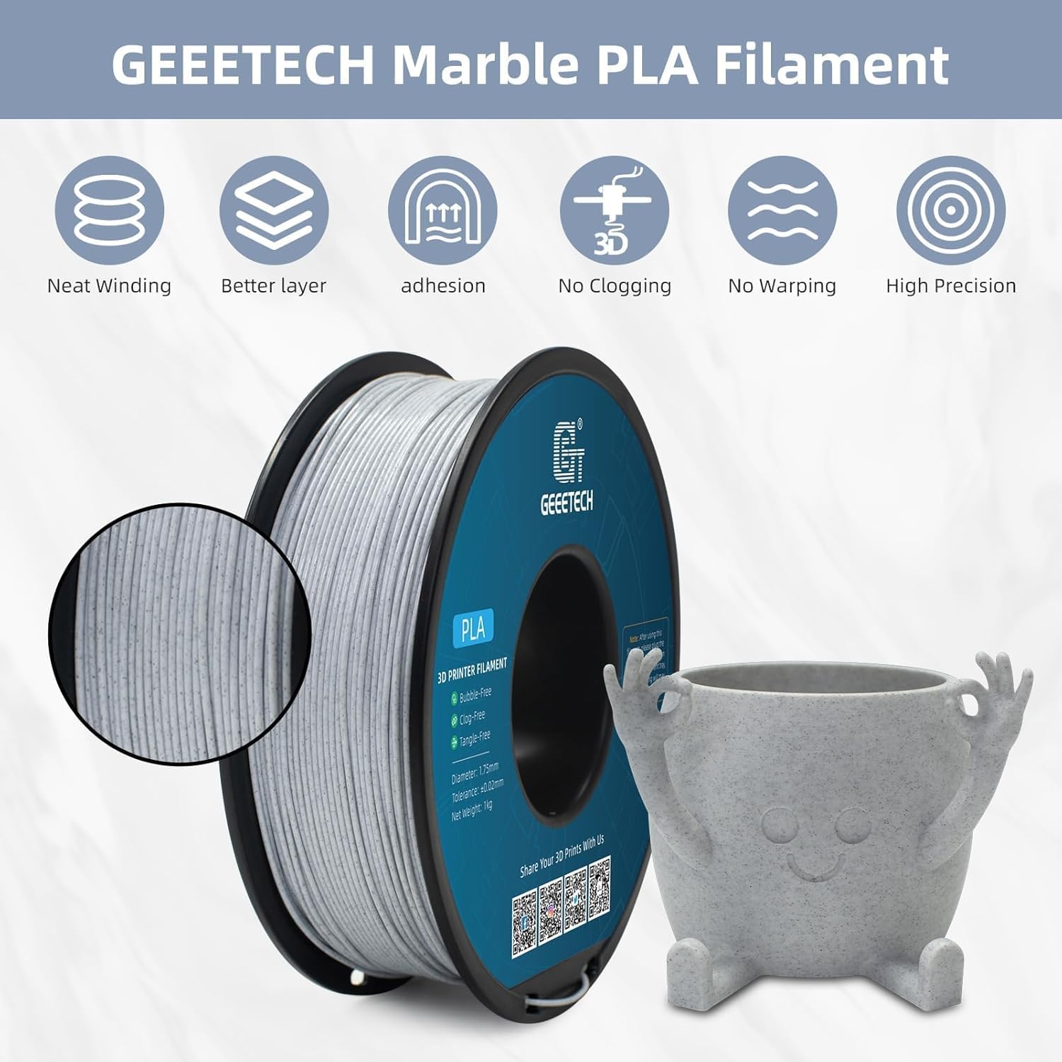 Geeetech - PLA like Marble (1.75mm - 1kg)
