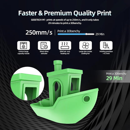 Geeetech M1 Mini 3D Printer | Instapmodel voor Kinderen en beginners