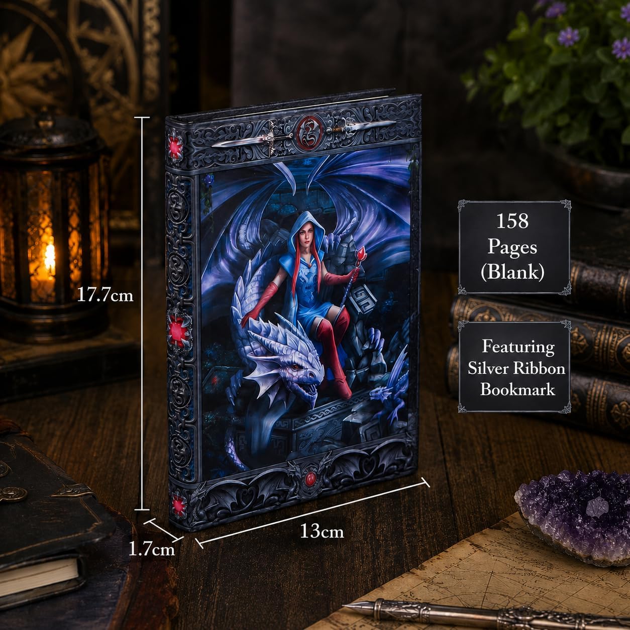 Anne Stokes A5 Gothic Fantasy Journals 17cm – Hardback Writing Notebooks (Dragon Mage