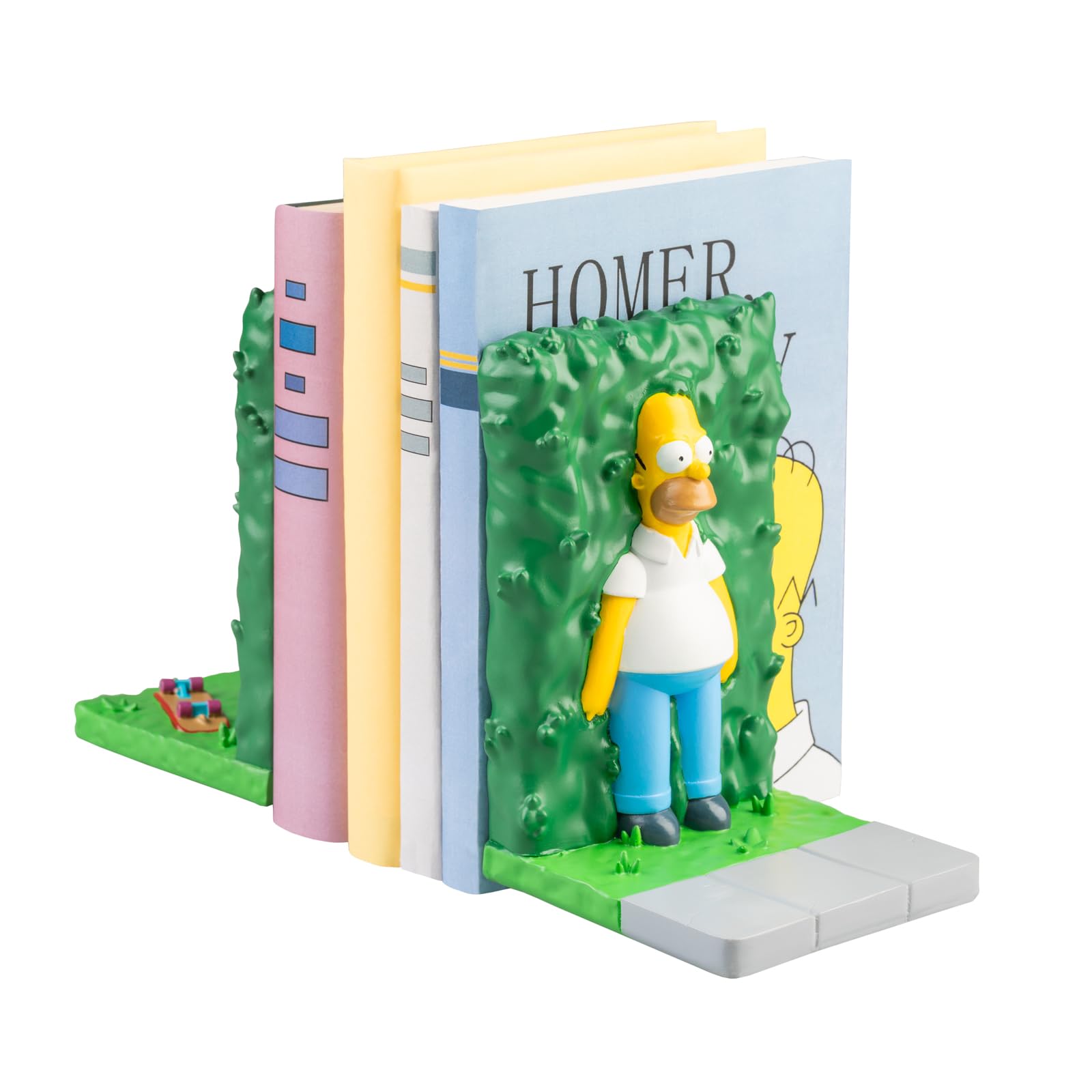 Grupo Erik Fermalibri per Mensole The Simpsons - Ferma Libri per Libreria in Resina Homer con Siepe | Reggilibri Decorativo (11,2 x 16,9 x 11 cm