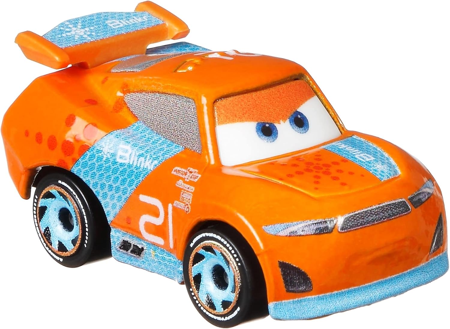 Disney Pixar Cars, Mini Racers Next Gen #21 Blinkr, Toy Vehicle for Kids Ages 3 and Up