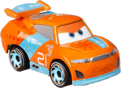 Disney Pixar Cars, Mini Racers Next Gen #21 Blinkr, Toy Vehicle for Kids Ages 3 and Up