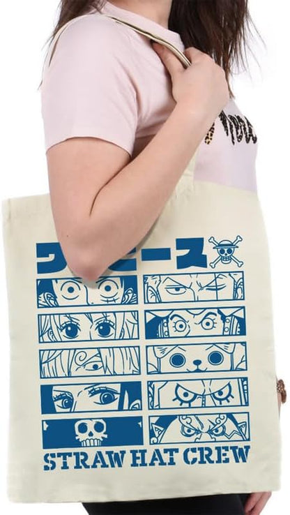 One Piece Strawhat Crew Unisex Canvas Bag Multi-Coloured, multi-coloured, Standard