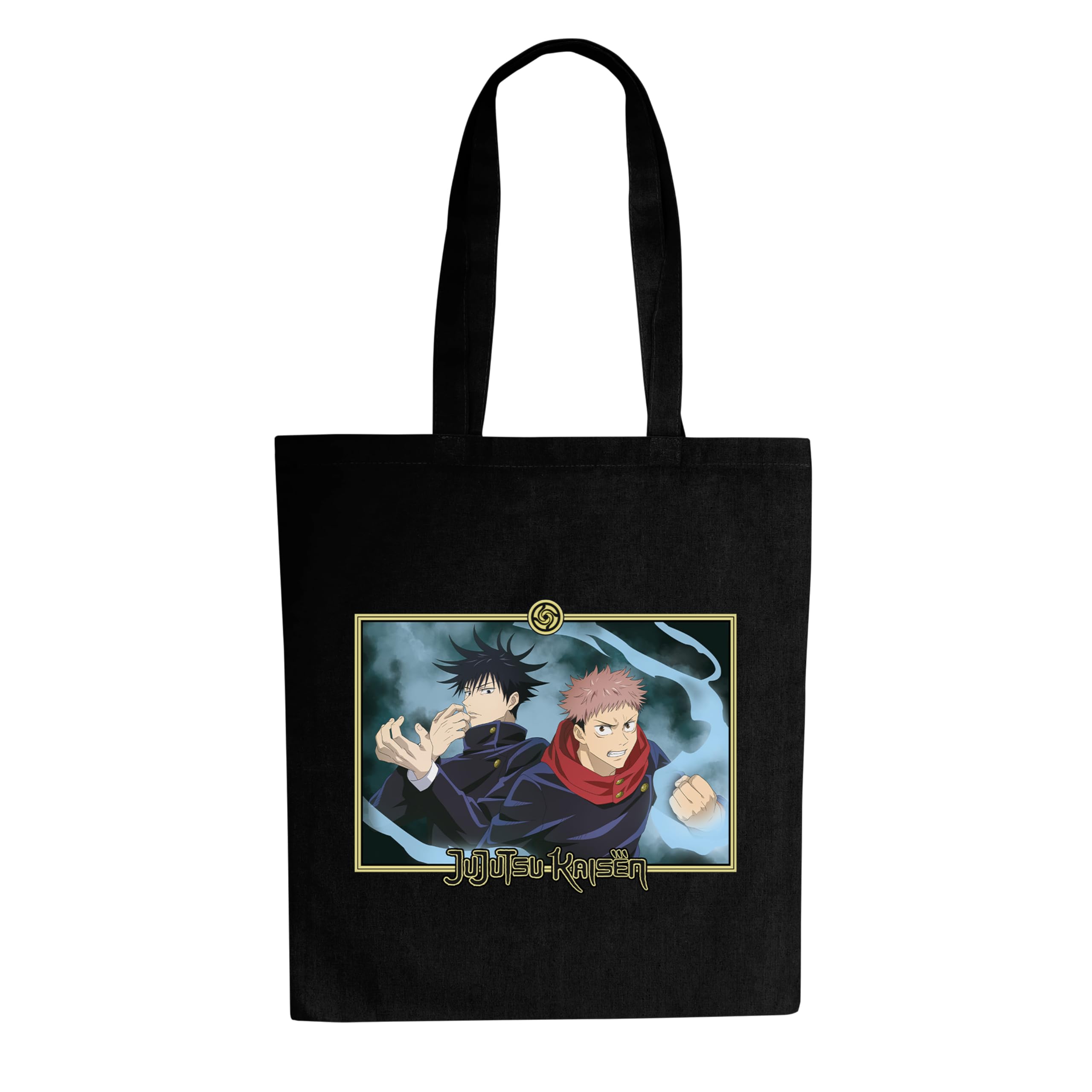 ABYSTYLE – JUJUTSU KAISEN Tote Bag Itadori & Megumi – Official Product – Reusable Cotton Bag – Size 38 x 42 cm