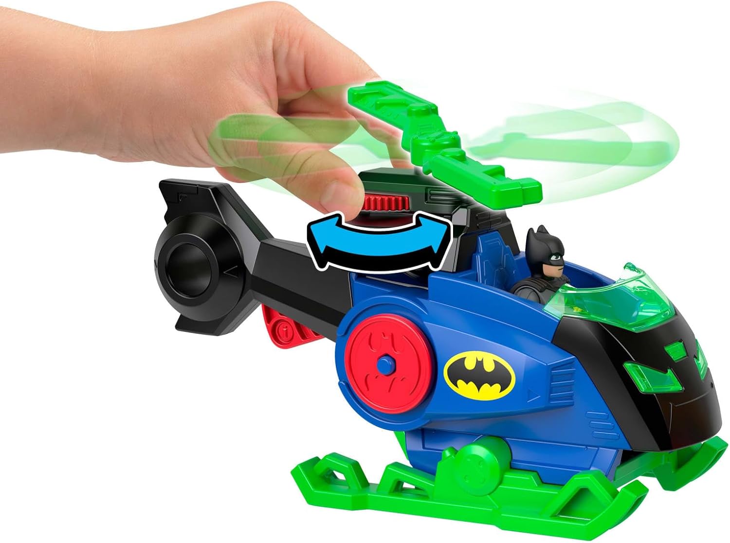Fisher-Price Imaginext DC Super Friends with 3-inch Action Figures & Toy Vehicle, Batcopter Batman, Man-Bat (Styles May Vary), JML97
