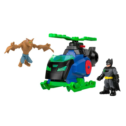 Fisher-Price Imaginext DC Super Friends with 3-inch Action Figures & Toy Vehicle, Batcopter Batman, Man-Bat (Styles May Vary), JML97
