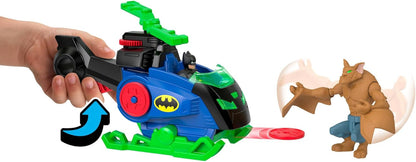 Fisher-Price Imaginext DC Super Friends with 3-inch Action Figures & Toy Vehicle, Batcopter Batman, Man-Bat (Styles May Vary), JML97