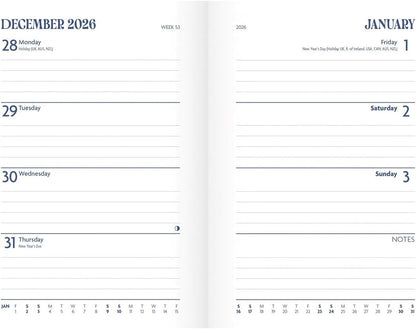 2027 Cornwall Diary, A6 Week to View
