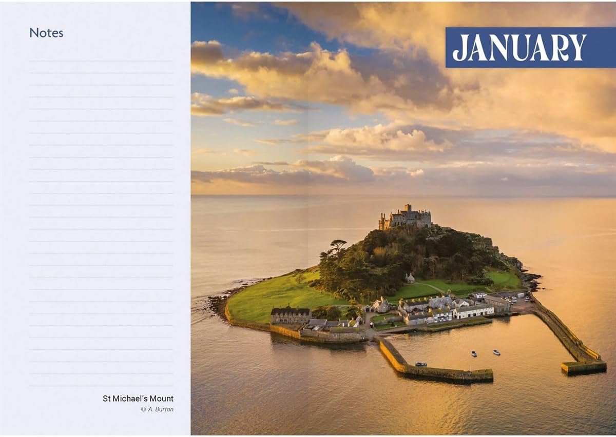 2027 Cornwall Diary, A6 Week to View