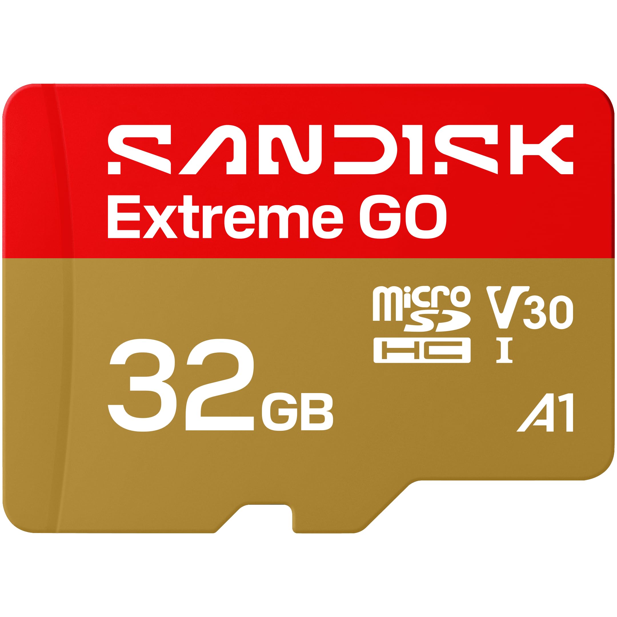 SANDISK Extreme GO microSDXC UHS-I Card 32GB 5K 4K UHD Video Read 100MB/s Write 60MB/s A2 U3 V30 High Speed for Android, Action Camera and Games