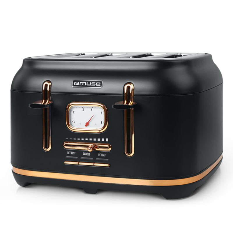 Muse: Toaster 4 Toasts 1 800 W Black/Brass