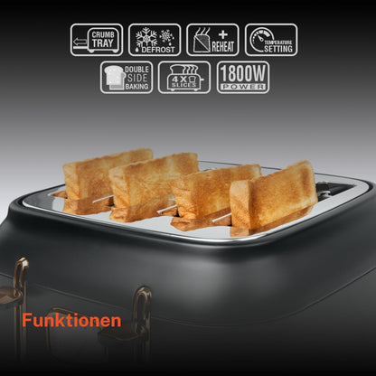 Muse: Toaster 4 Toasts 1 800 W Black/Brass