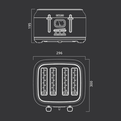 Muse: Toaster 4 Toasts 1 800 W Black/Brass