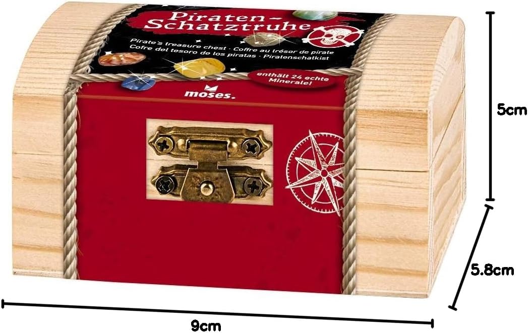 moses 35027 Pirate Treasure Chest in Display, Wood