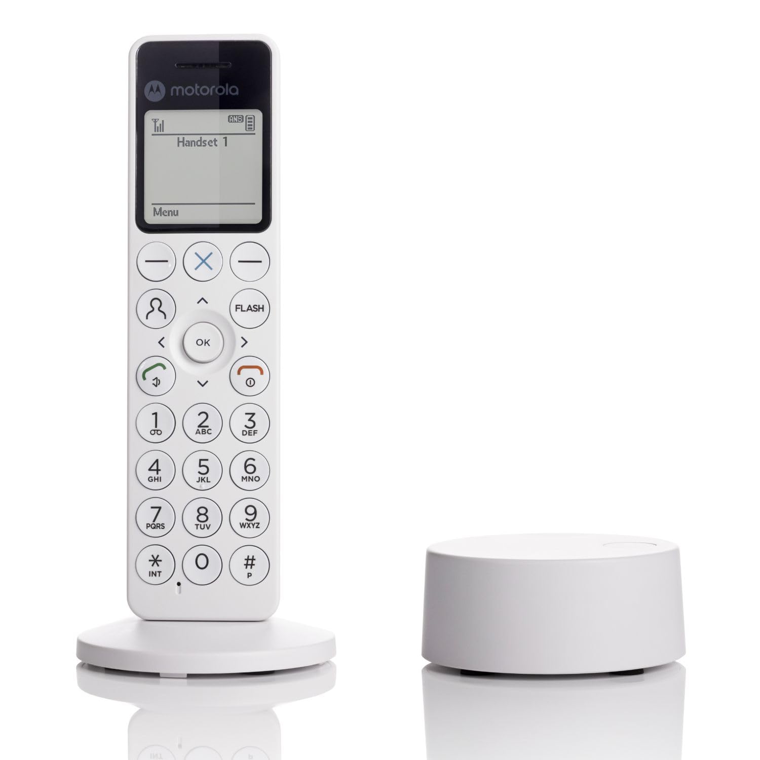 Motorola Voice DECT DOT4 - Telefono senza fili digitale con segreteria, blocco chiamate, vivavoce, display retroilluminato e agenda a 200 contatti