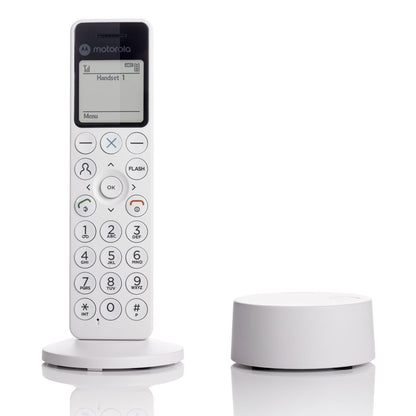 Motorola Voice DECT DOT4 - Telefono senza fili digitale con segreteria, blocco chiamate, vivavoce, display retroilluminato e agenda a 200 contatti