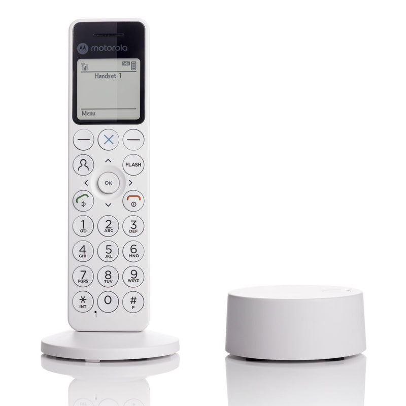 Motorola Voice DECT DOT4 - Telefono senza fili digitale con segreteria, blocco chiamate, vivavoce, display retroilluminato e agenda a 200 contatti