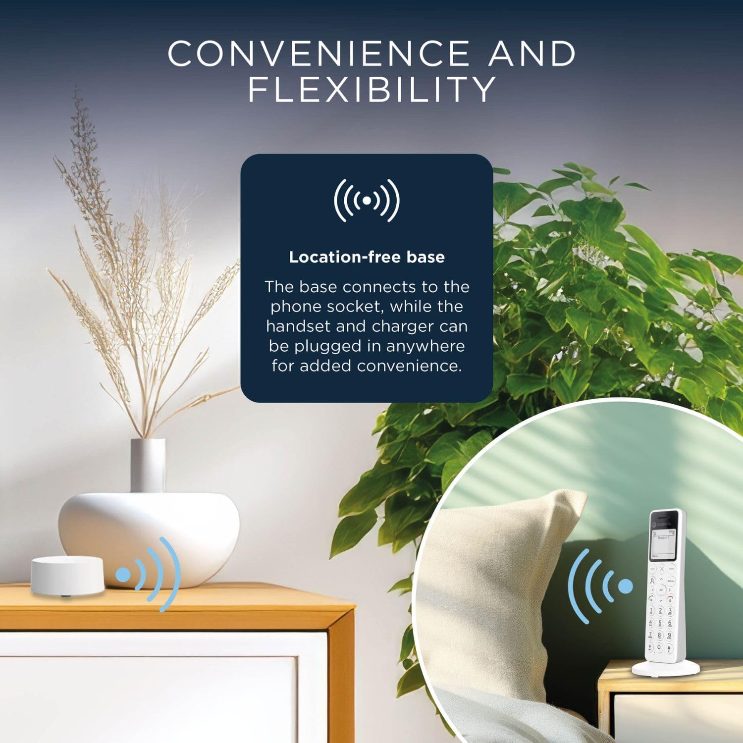 Motorola Voice DECT DOT4 - Telefono senza fili digitale con segreteria, blocco chiamate, vivavoce, display retroilluminato e agenda a 200 contatti