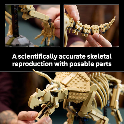 LEGO Jurassic World Dinosaur Fossils: Triceratops - Display Model Kit for Adults w/Dr. Gerry Harding Minifigure - DIY Shelf Decor - Gift for Jurassic Park Fans - 77985