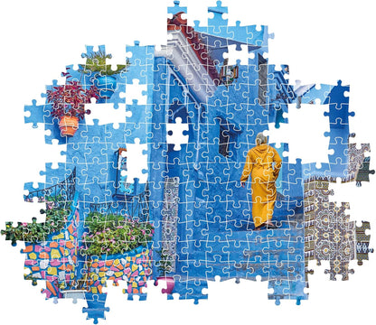 Clementoni Die blauen Straßen von Chefchaouin 500 Teile Erwachsene - Katzen Puzzle Erwachsene in 49 x 36 cm - Puzzle Erwachsene anspruchsvoll von Clementoni 35621