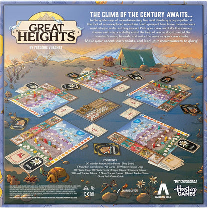 Hasbro Great Heights Board Game – Fun Strategy Game for Kids, Teens and Adults – Ages 10+ – 2-5 Players – 45 Mins – Easy to Learn Family Games - English Version
