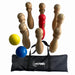 Wooden Bowling Set, FSC Wood Skittles Game with 9 Pins, 2 Balls and Carry Bag, Indoor Outdoor Family Garden Fun for Parties and Playtime