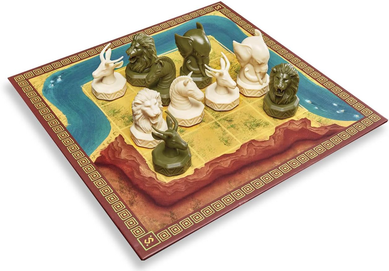 FlexiQ Strategeti Tactical Animal Board Game in Serengeti | Strategy Game from 7 Years | 2 Players, Approx. 10 Minutes Playing Time | Educational Game to Promote Planning & Adaptability