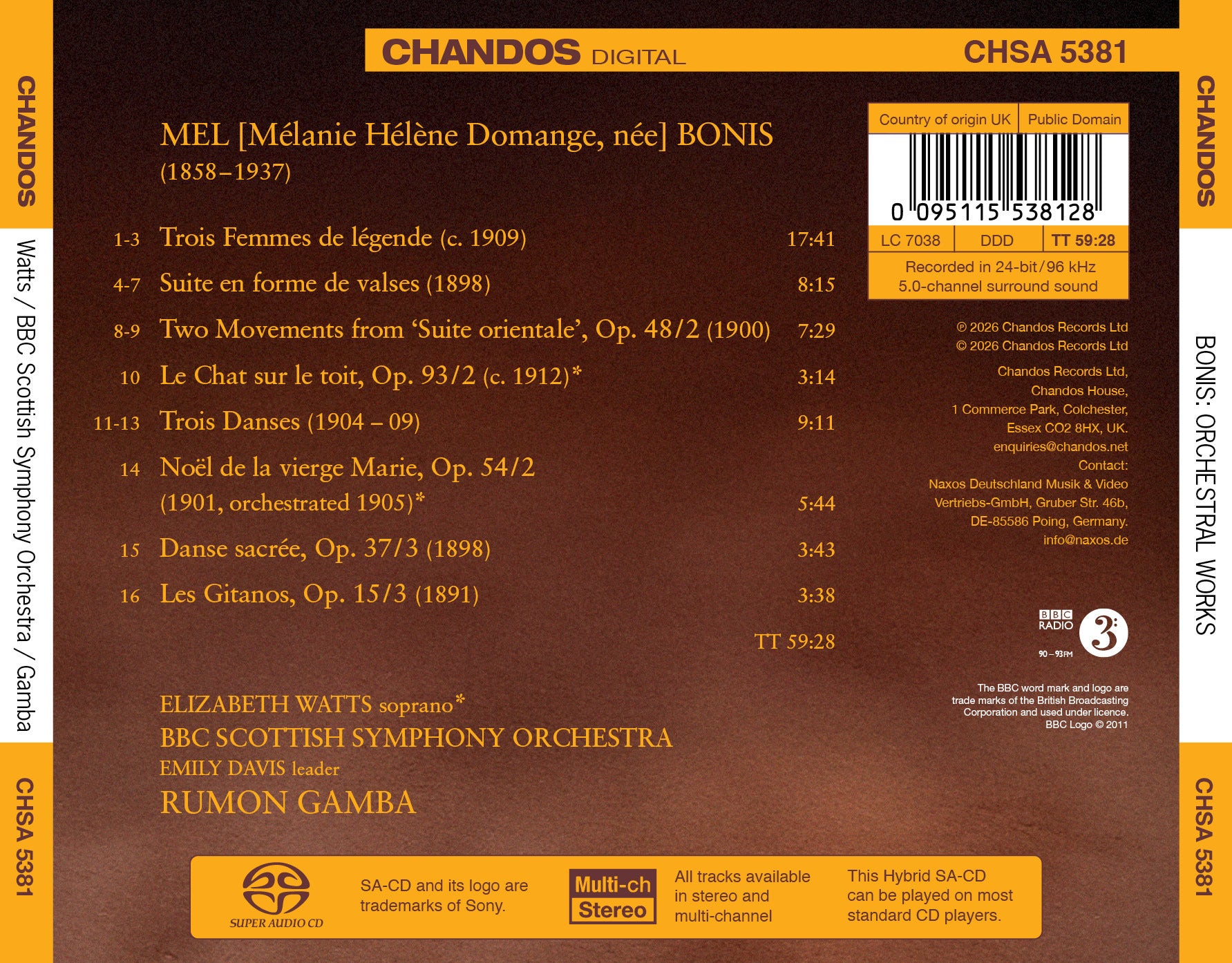 Orchestral Works of Mel Bonis