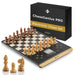 MILLENNIUM ChessGenius Pro Wood Edition chess computer - Elegant wooden look with real wooden pieces, user-friendly operation, mobile and versatile, ideal for hobby players with AI learning functions