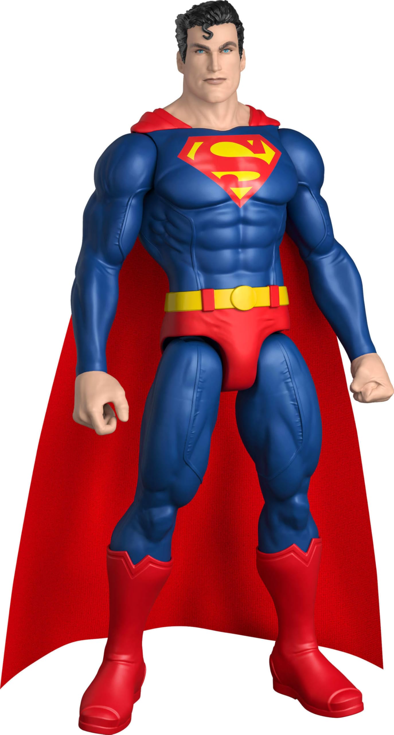 Mattel DC 12-Inch Superman Action Figure, Classic Red & Blue Super Suit with Fabric Cape, Detailed Design & 7 Points of Articulation, JMD69
