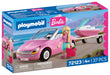 PLAYMOBIL Barbie Cabrio 72123 Cabrio met aanhanger en jetski, zomeravonturen met Barbie aan de kust van Malibu, voertuig- en waterplezier, creatieve speelset voor kinderen vanaf 4 jaar