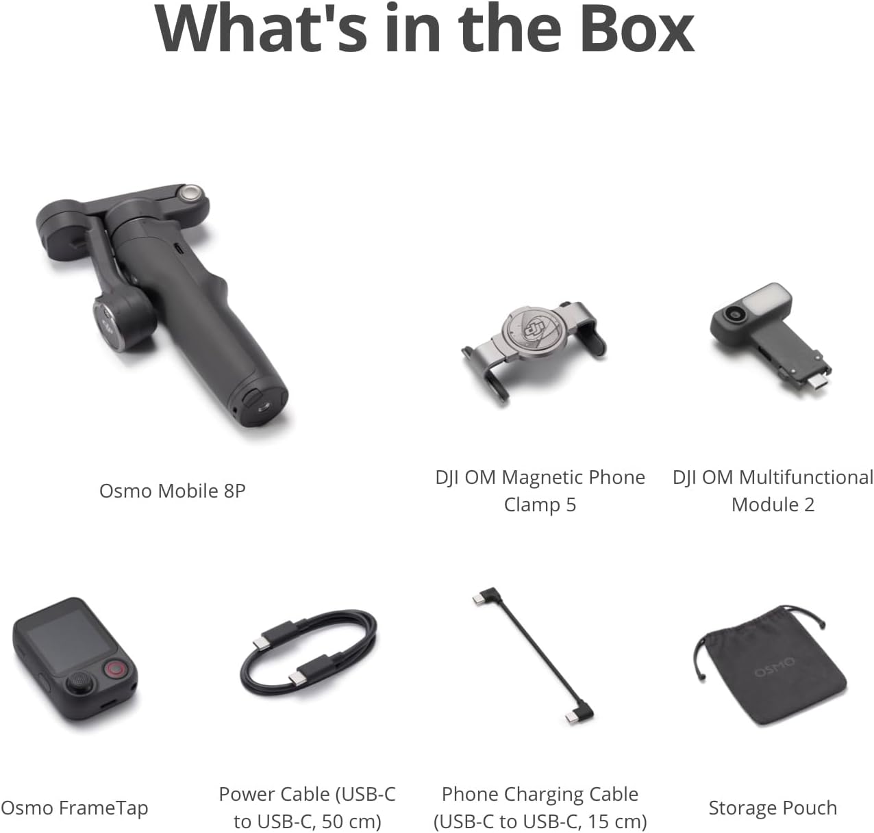 Osmo Mobile 8P Gimbal Stabilizer for iPhone & Android, Tracking Module, Remote Controller, Native Tracking, Built-in Extension Rod & Tripod, 10h Battery, 3-Axis Stabilization, Phone Gimbal
