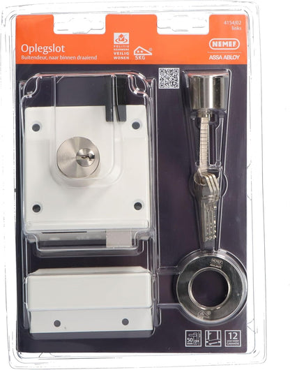 Nemef Veiligheidsoplegslot 4154/02 Links - Doornmaat 50 Mm - Skg** - In Zichtverpakking