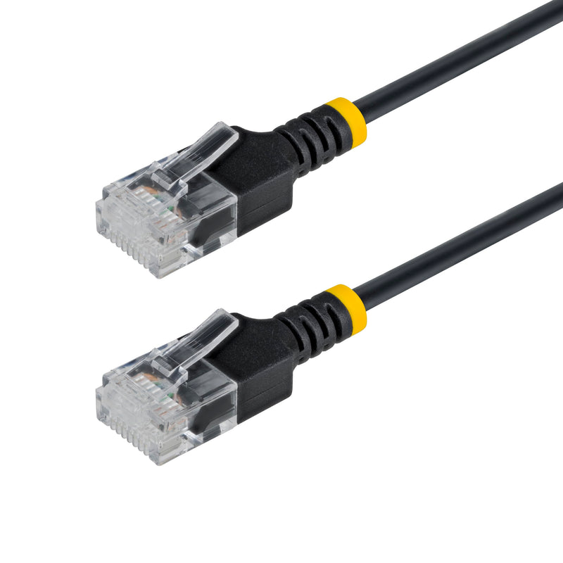 StarTech 15cm Black Ultra Slim CAT6a Ethernet Cable, Snagless, UTP, Pure Bare Copper Wire, 34AWG Slim RJ45 Network Patch Cord
