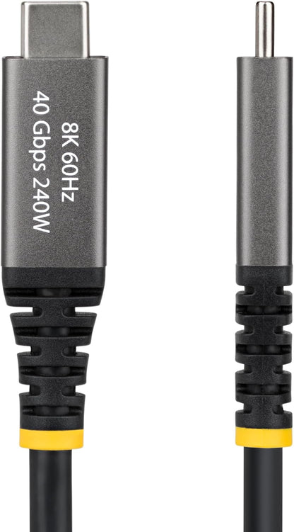 StarTech.com 2m (6ft) Active USB4 Cable, 40Gbps, 240W, 8K 60Hz/4K 240Hz DP2.1, Thunderbolt 4 Compatible USB-C Cable, Black