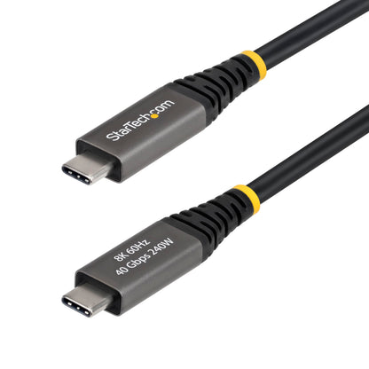 StarTech.com 2m (6ft) Active USB4 Cable, 40Gbps, 240W, 8K 60Hz/4K 240Hz DP2.1, Thunderbolt 4 Compatible USB-C Cable, Black