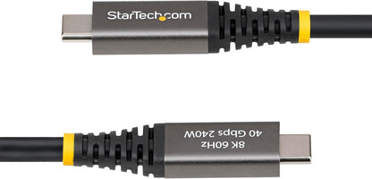 StarTech.com 2m (6ft) Active USB4 Cable, 40Gbps, 240W, 8K 60Hz/4K 240Hz DP2.1, Thunderbolt 4 Compatible USB-C Cable, Black