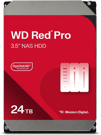 WD Red Pro 24TB NAS 3.5" Internal Hard Drive - 7200 RPM, SATA 6 Gb/s, CMR, 512MB Cache