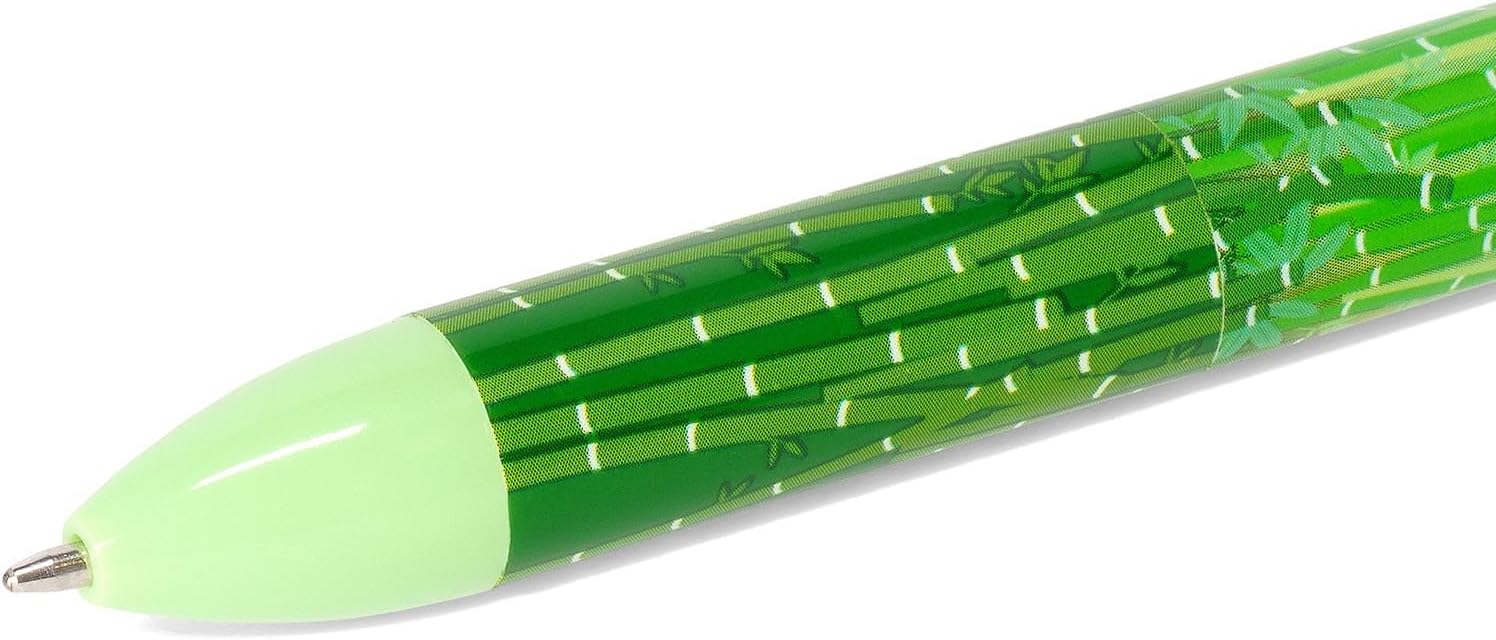 LEGAMI - Two Tone Kitty Panda Black and Green Ink Click & Clack Pen Ideal for School Office Home Two Tone 1mm Tip Diameter