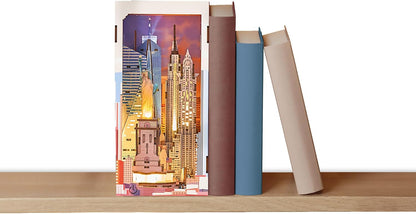 Revell Tiny Adventures Tiny Adventures - New York Book Nook - With LED Lighting, 3D Miniature DIY Wooden Craft