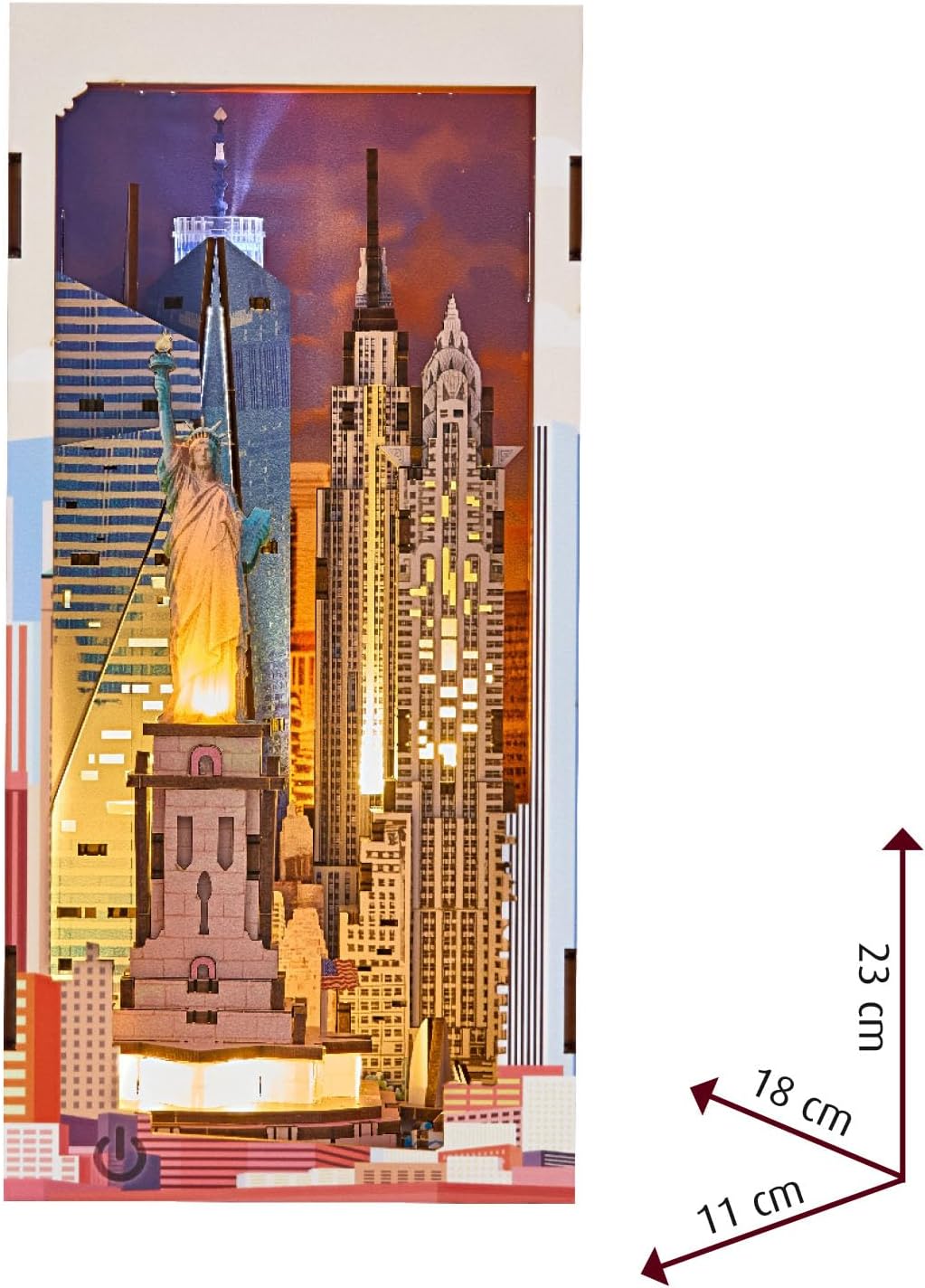 Revell Tiny Adventures Tiny Adventures - New York Book Nook - With LED Lighting, 3D Miniature DIY Wooden Craft