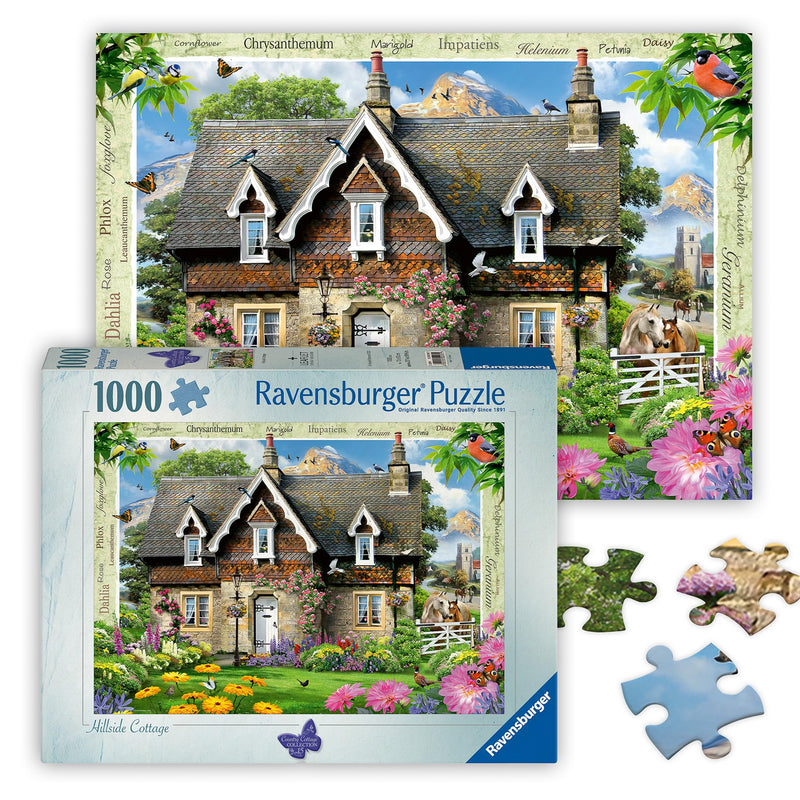 Ravensburger Country Cottage Collection No.15 Hillside Cottage 1000 Piece Jigsaw Puzzles for Adults and Kids Age 12 Years Up
