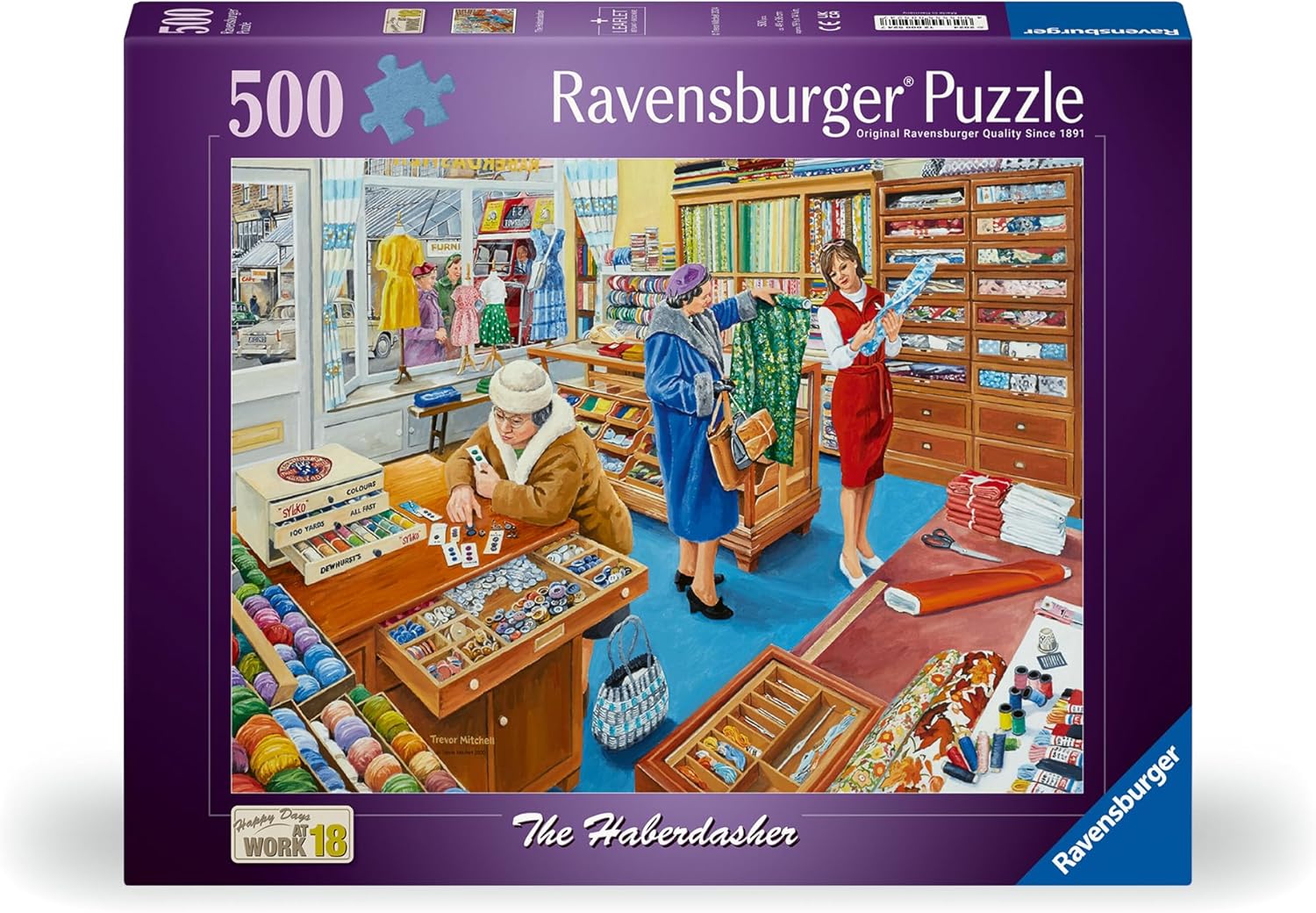 Ravensburger Happy Days at Work No.18 The Haberdasher 500 Piece Jigsaw Puzzle for Adults and Kids Age 10 Years Up