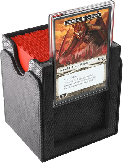 Gamegenic | Squire Plus 100+ XL Convertible Black Commander Deck Box | Card Holder