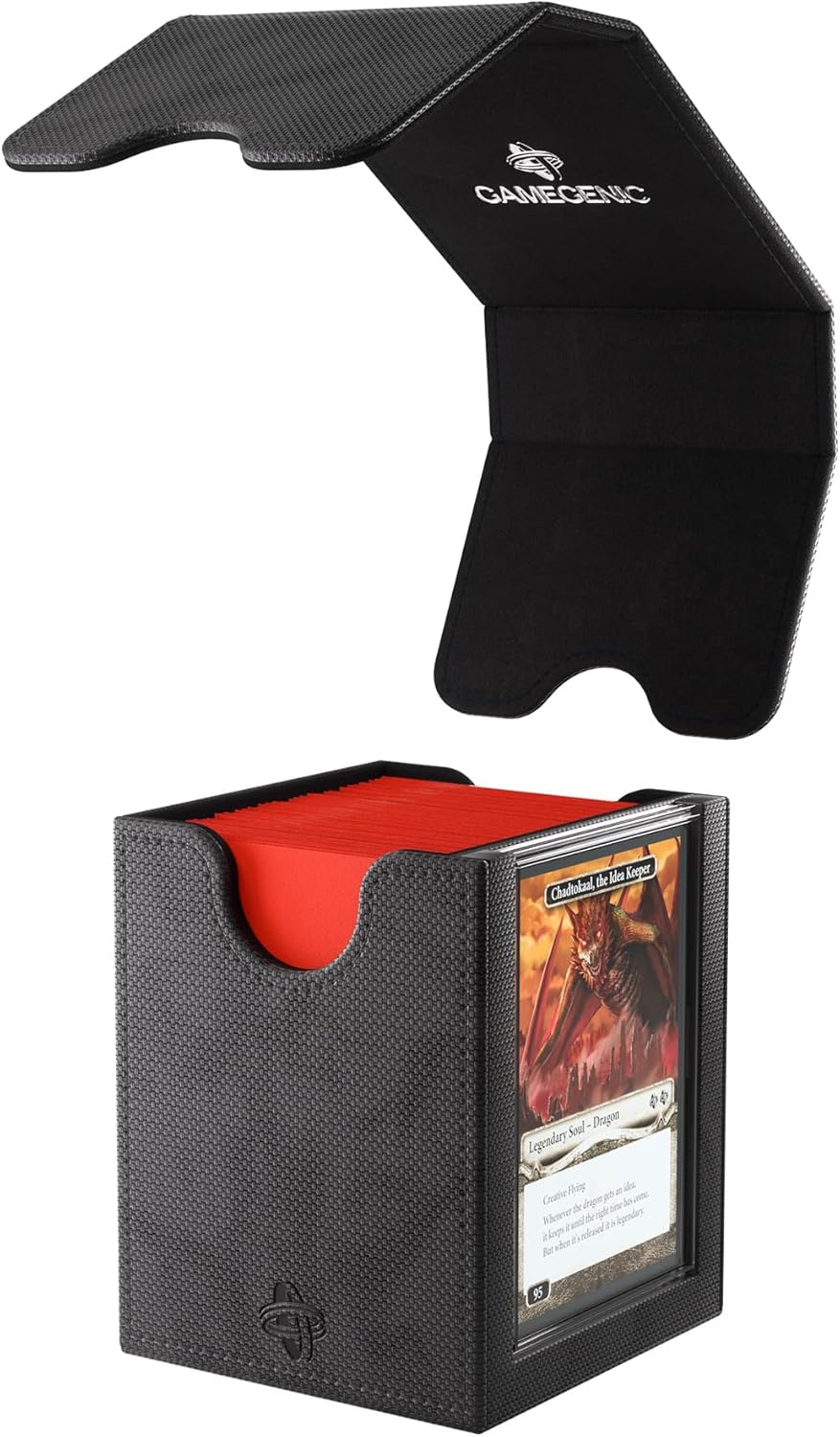 Gamegenic | Squire Plus 100+ XL Convertible Black Commander Deck Box | Card Holder