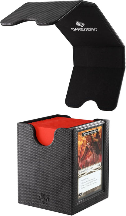 Gamegenic | Squire Plus 100+ XL Convertible Black Commander Deck Box | Card Holder