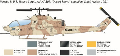 Italeri 90160 AH-1W Super Cobra, scala 1:72, Plastic Model Kit/Modello in plastica da montare